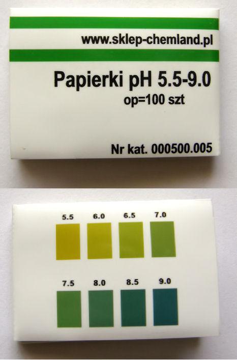 Papierki wskanikowe o zwonym zakresie pH 5,5-9,0